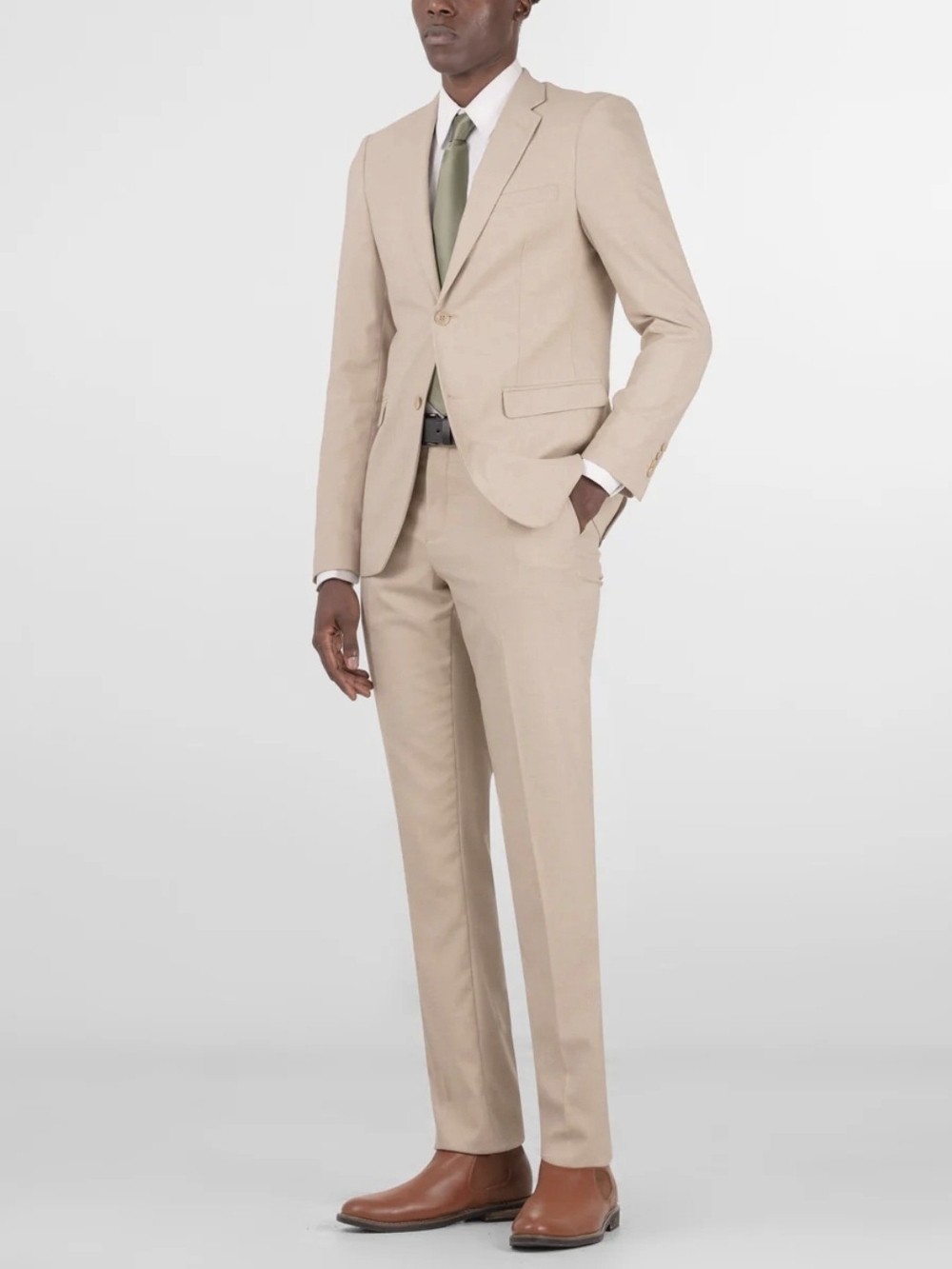 Men's Slim Beige Two-Piece Suit